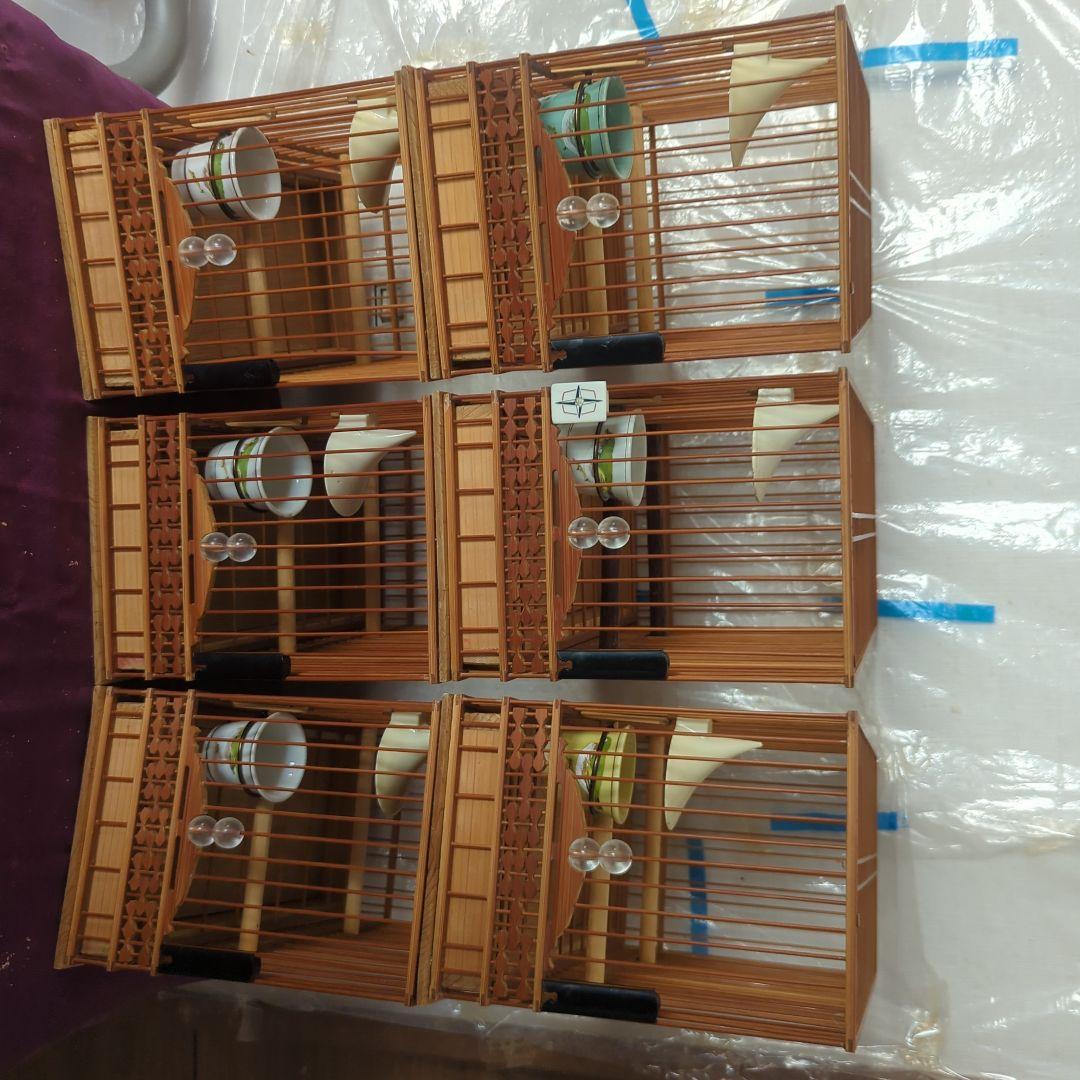 130　 鳥籠６個＆6羽用寝桶（総桐板製）