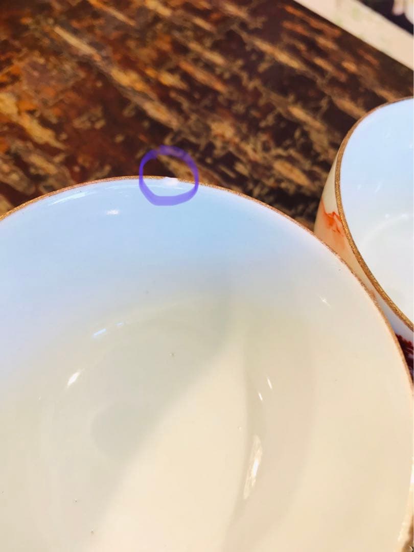 稀少 時代古物 古九谷 赤絵 金彩山水閣楼紋 煎茶器 急須/煎茶碗/湯冷 5点