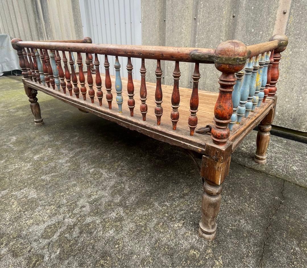 稀少/アンティーク/インド/インド家具/古材/長椅子/ベンチ/店舗什器