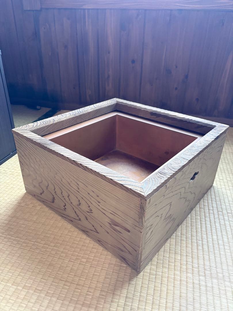 杉材　置き炉　銅落とし　炉縁付き