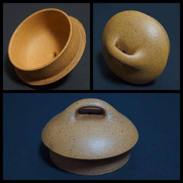 清 名家 「石林何氏」款 何心舟作 細工彫り『竹漢詩文』 造形紫砂壺 秦権壺急須