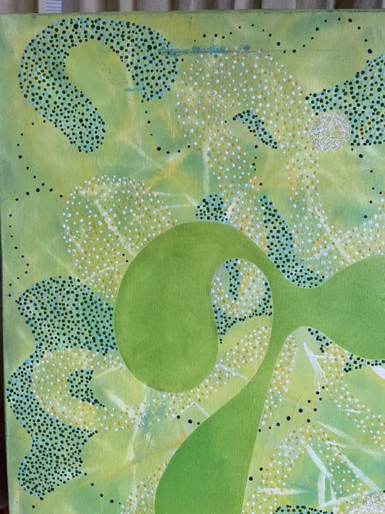 油絵　現代アート　Green 作者　あんどうまさひろ　油彩画