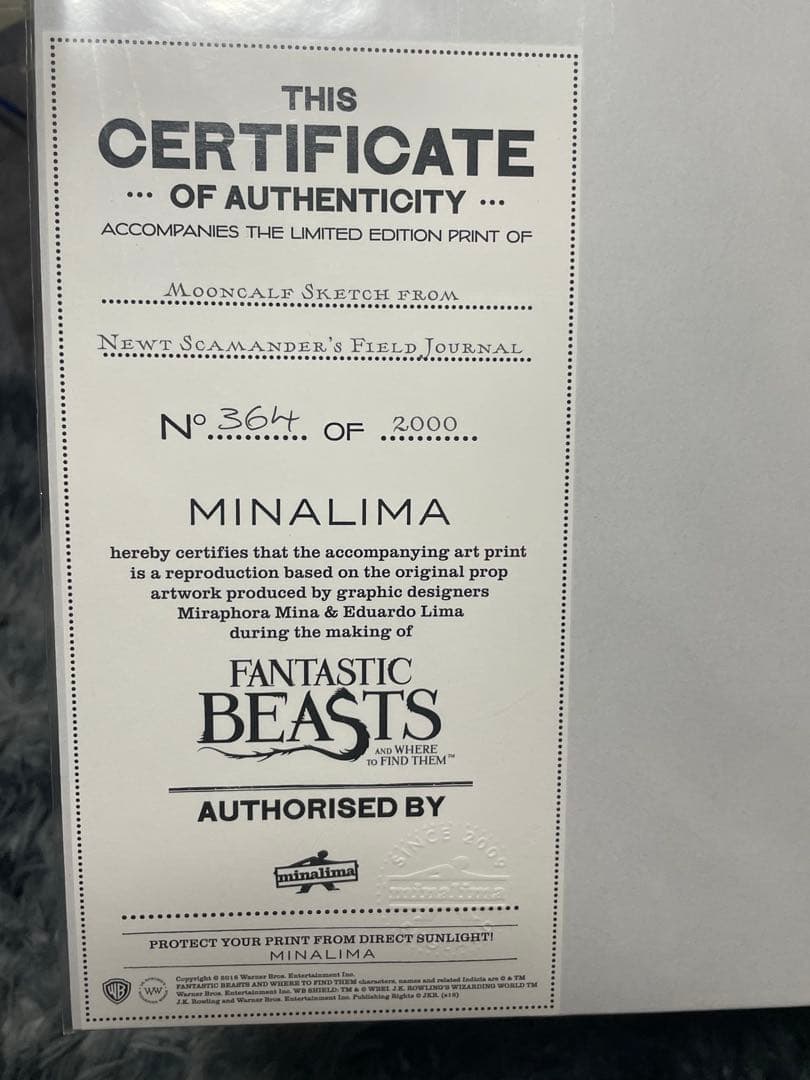 ミナリマ　アートプリント　ハリーポッター　ファンタスティックビースト　魔法生物