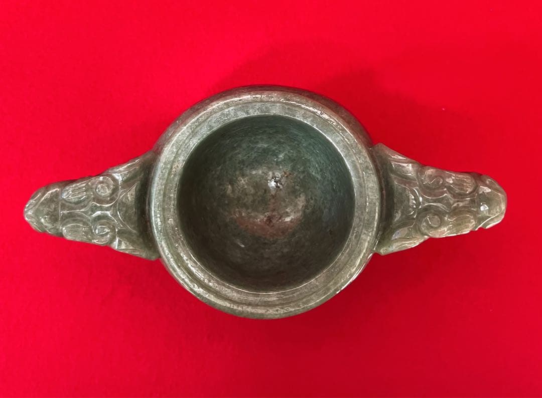 中国美術 中国古玩 玉石 三足香炉 置物 香道具 台座付き