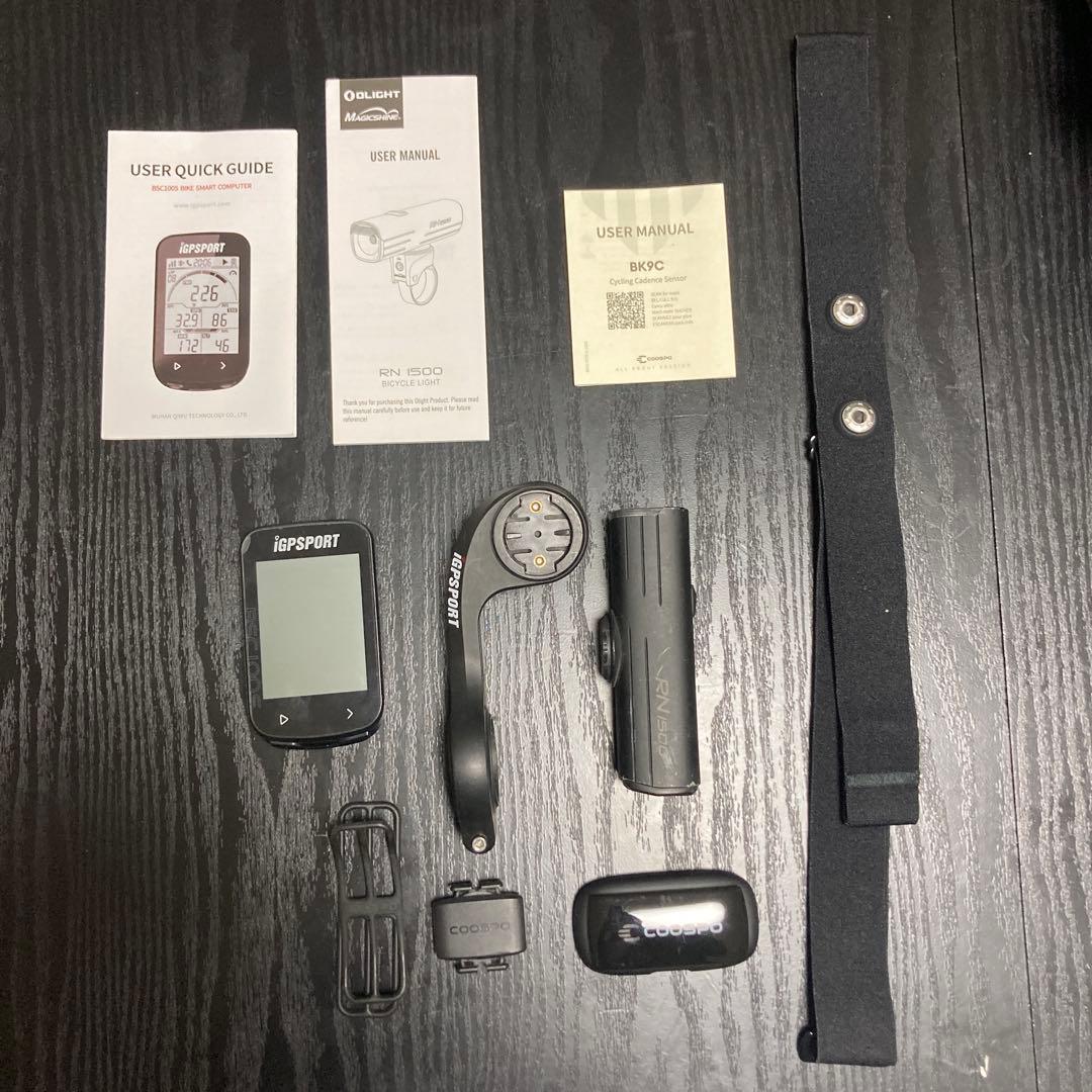 サイクルコンピュータ ライト ケイデンスセンサー 心拍計　igp sports