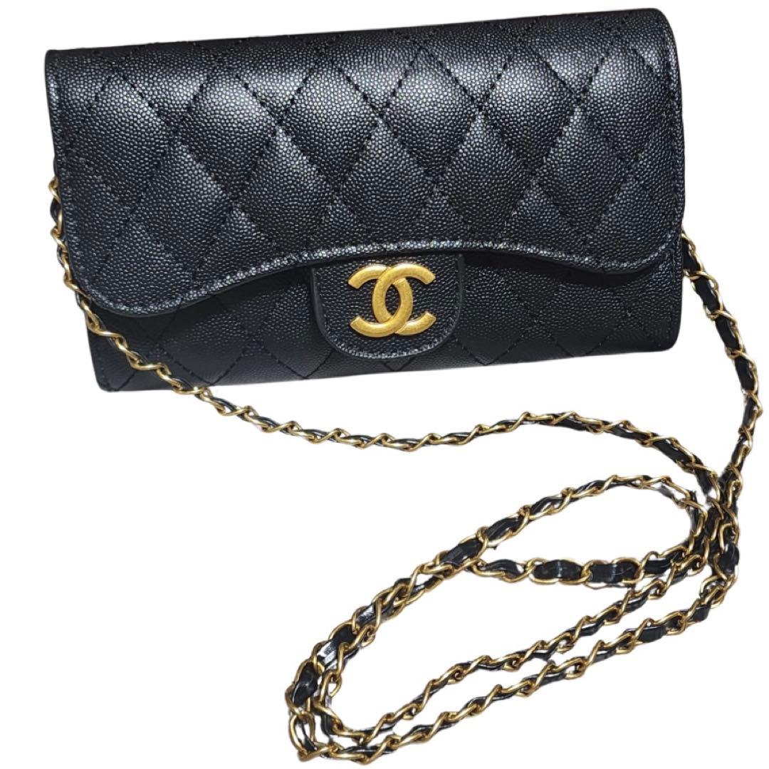 CHANEL　ショルダーウォレット　財布　黒　ノベルティ
