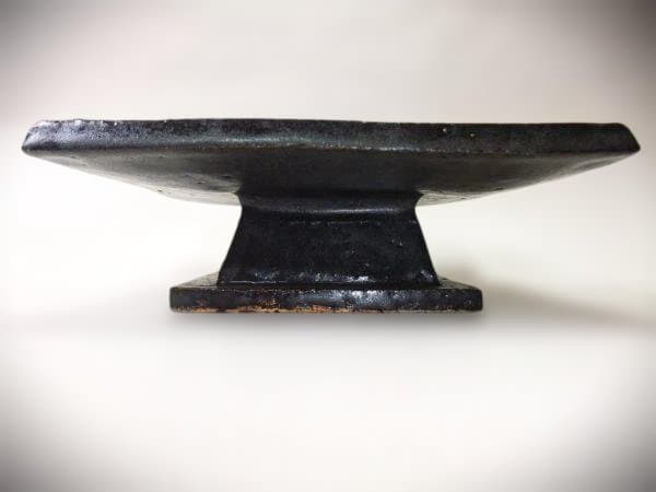 天野達夫造 油滴天目釉 高足高台 器 京焼 清水焼 逸品 共箱