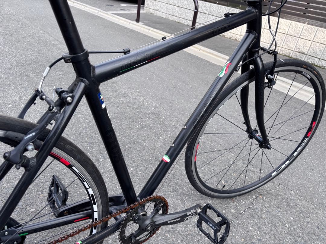 GIOS MISTRAL クロスバイク ブラック アルミフレームブルホーン仕様
