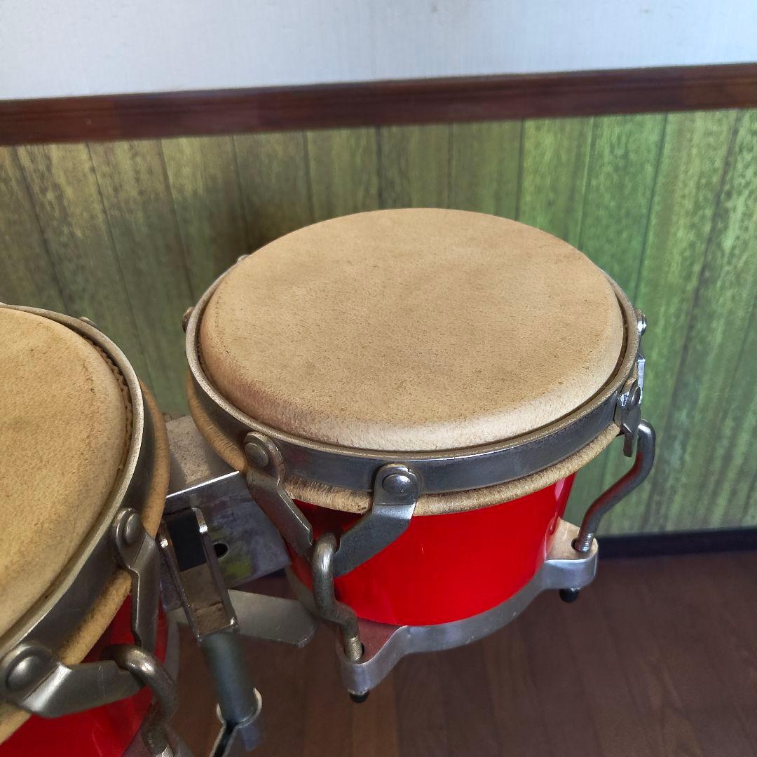 Pearl ボンゴ 赤 スタンド付き