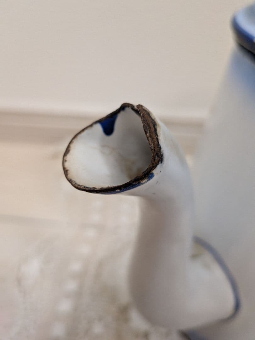 フランス アンティーク JAPY ホーロー ポット 薔薇 シャビー ブロカント