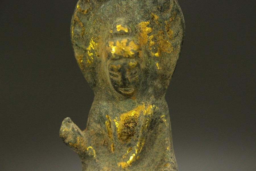 仏教美術 鍍金 如来坐像 高10.5cm(A279)