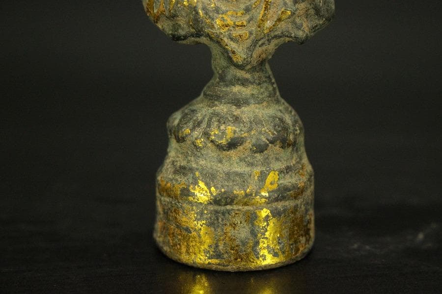 仏教美術 鍍金 如来坐像 高10.5cm(A279)