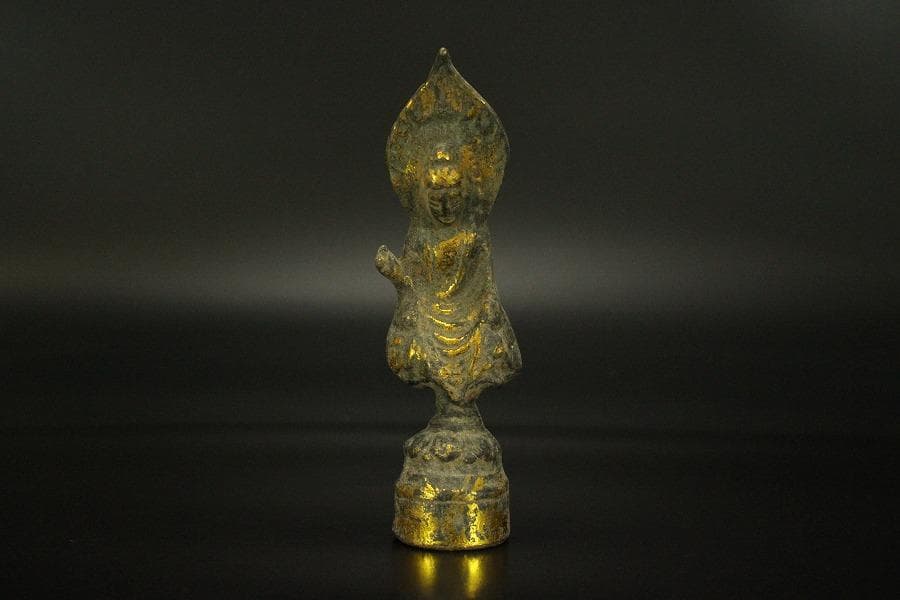仏教美術 鍍金 如来坐像 高10.5cm(A279)