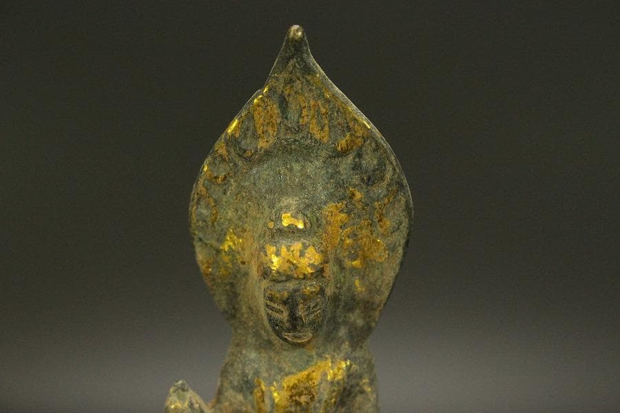 仏教美術 鍍金 如来坐像 高10.5cm(A279)