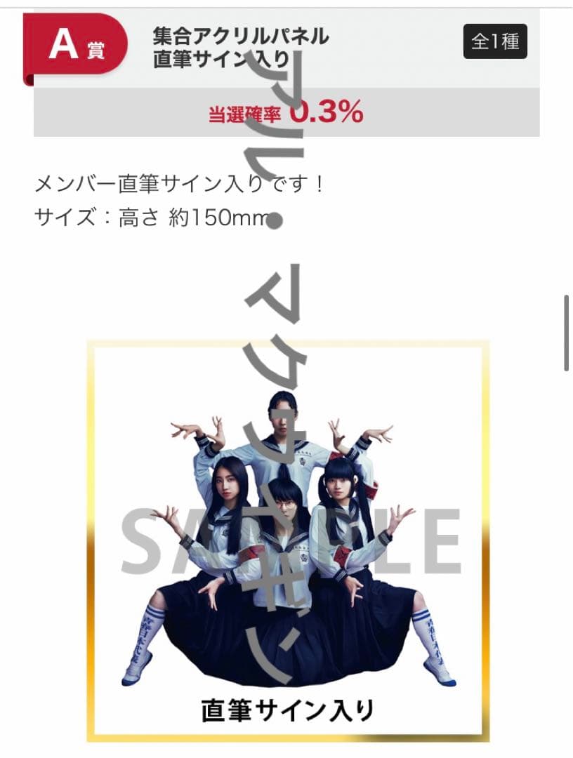 【SUZUKA 】Ａ賞 新しい学校のリーダーズ 直筆サイン入り アクリルパネル