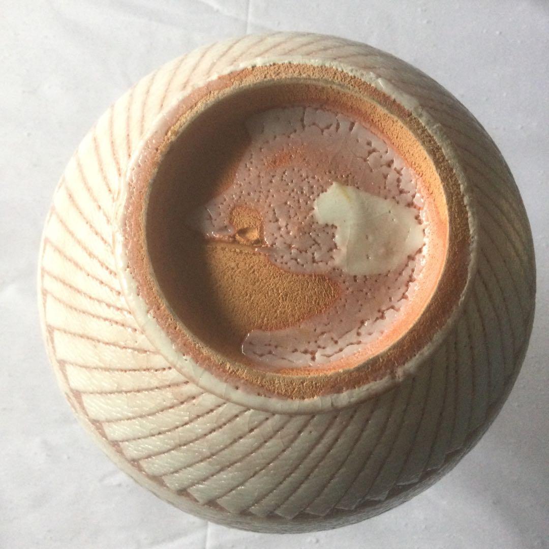 【HMZ146】 白志野 荘山窯　壺　置物　長期保管品