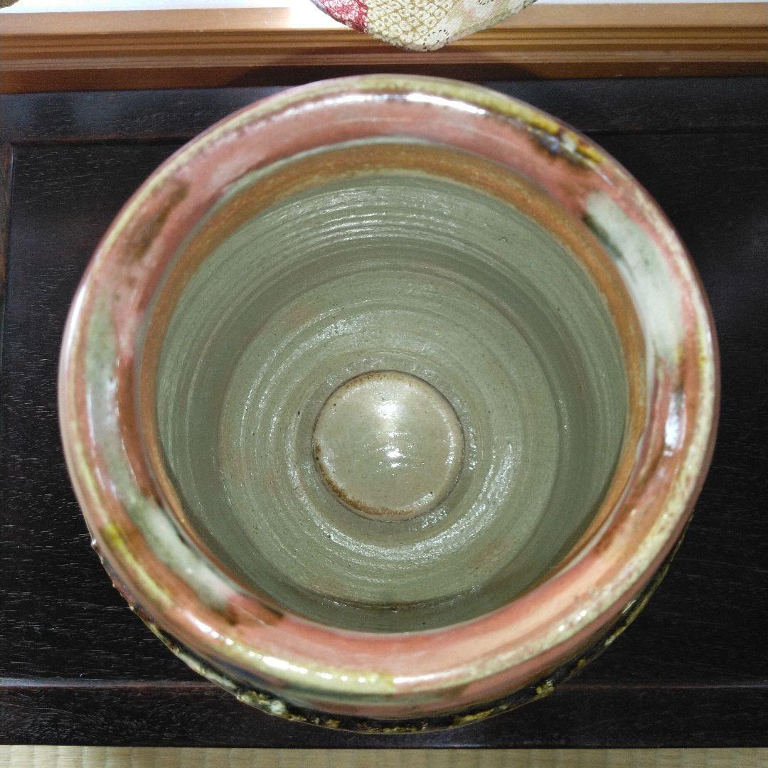 NO343 益子焼　木村一郎　辰砂釉花瓶　師　濱田庄司　河井寛次郎