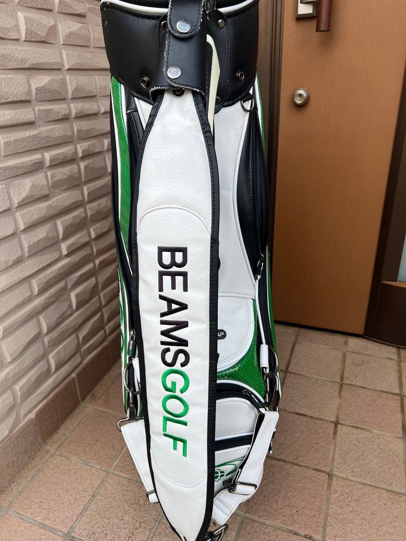 BEAMS GOLF キャディバッグ ホワイト/グリーン