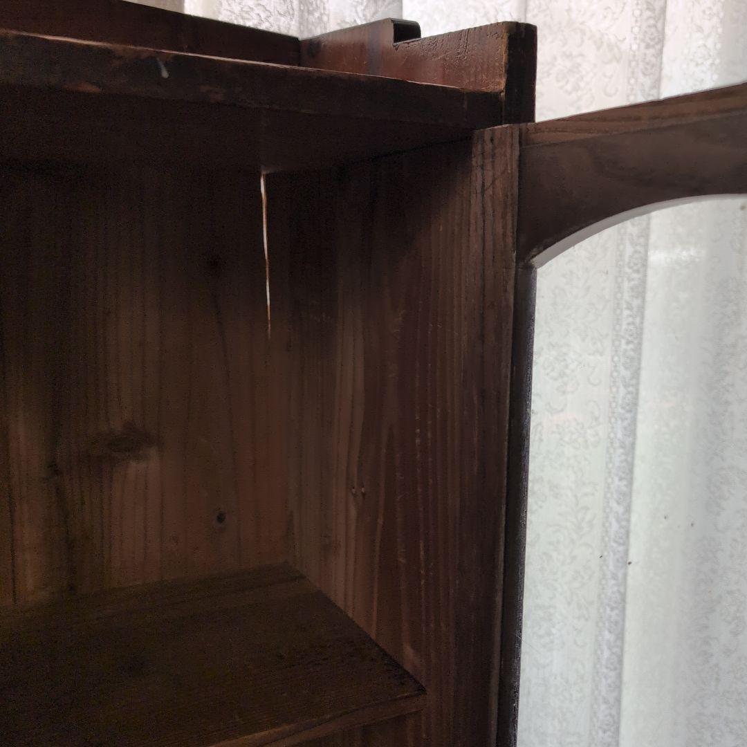 エ*ス様 昭和レトロ　アンティーク木製キャビネット ガラス扉付き　戸棚