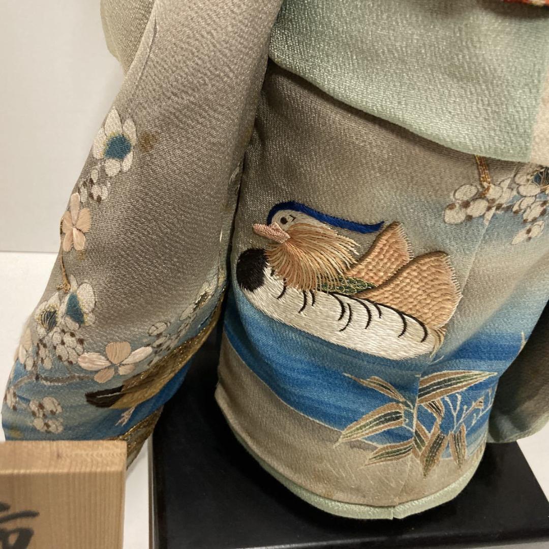 市松人形 女の子 工房朋 森重春幸 45cm 人毛 ちりめん 日本人形 豪華絢爛