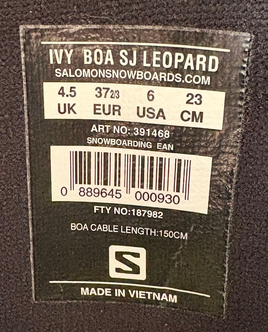 美品Salomon 女性用子ども用スノーボードブーツ