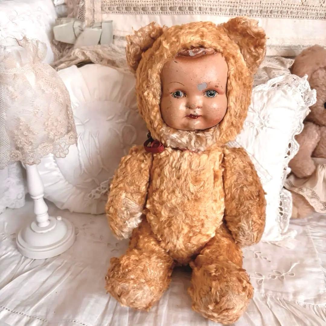 着ぐるみ　ビンテージベア　アンティークベア　アンティークドール　コンポジション
