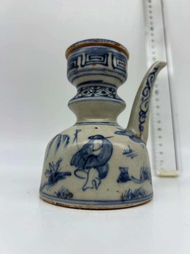 中国明朝染付ティーポット茶道具骨董古美術コレクション唐物　アンティーク青磁　江戸