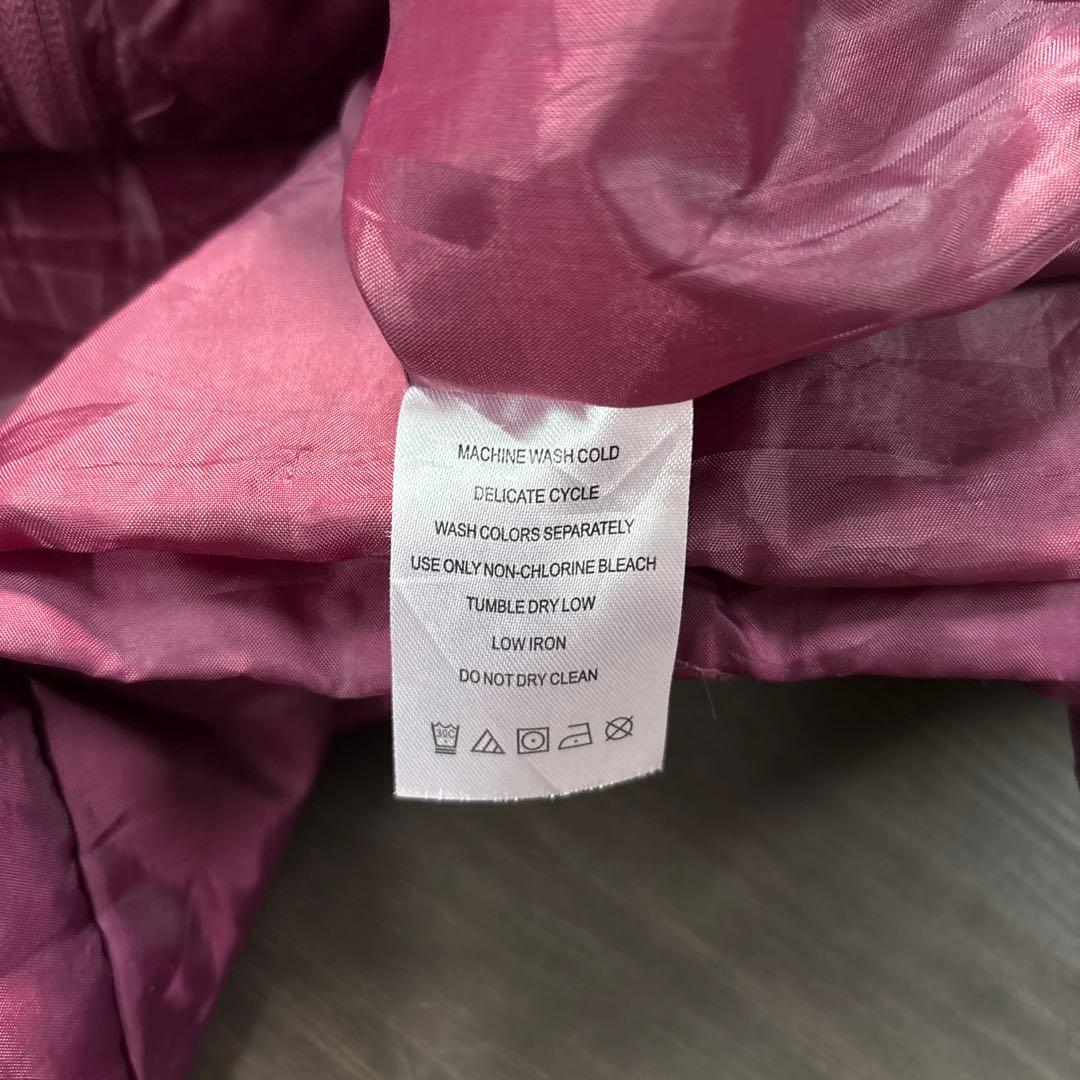 7W7 ベンチコート　ジャケット　ジップアップ　無地　えんじ5L 中綿　古着