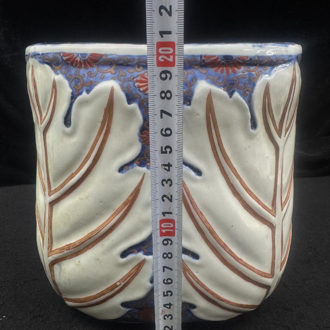 希少！！　古伊万里 火鉢　金襴手立体浮彫 染付