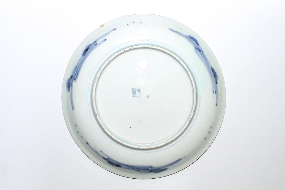 江戸後期 古伊万里 上手七寸皿 [蘭花と雀図]