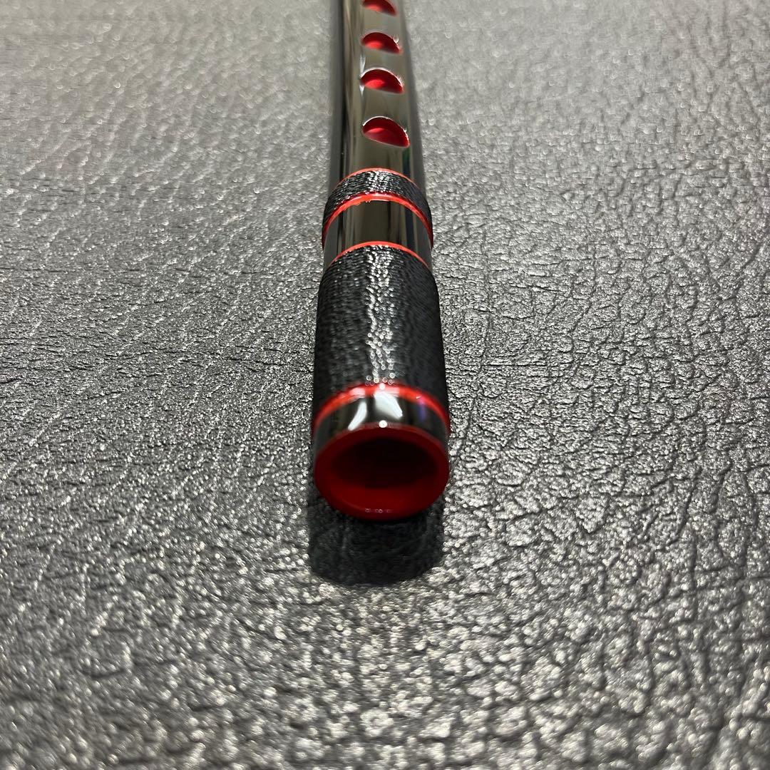 黒×黒糸×赤縁取り 篠笛 古典調 七孔七本調子 横笛 お囃子 祭り