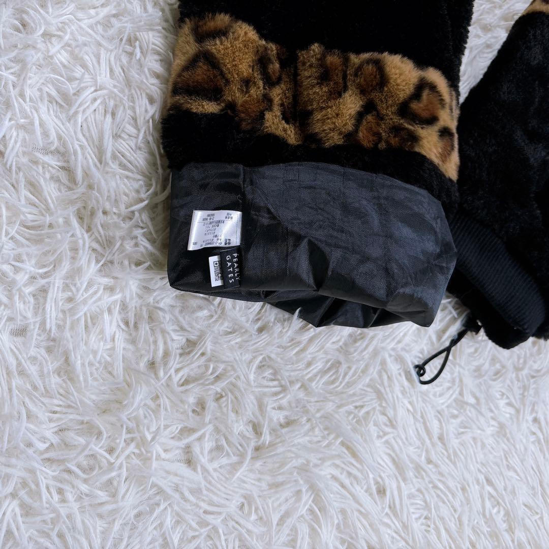 極美品⭐️パーリーゲイツ　レッグウォーマー　ファー　レオパード柄　ゴルフ