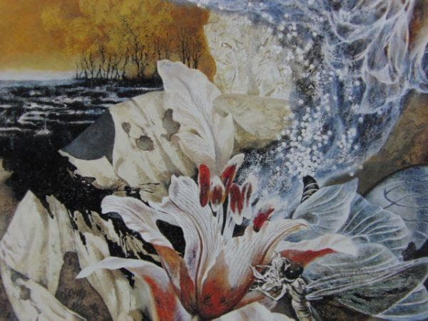 日下部淑子、【蘇生の時】、希少な画集画、新品高級額・額装付、状態良好