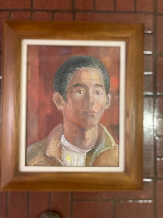 自画像、F8号、油絵、額入り、