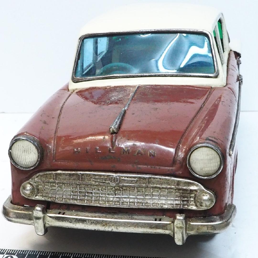 萬代屋ヒルマン ミンクス ハイ-スタイル大 赤茶tin toy carブリキ箱無