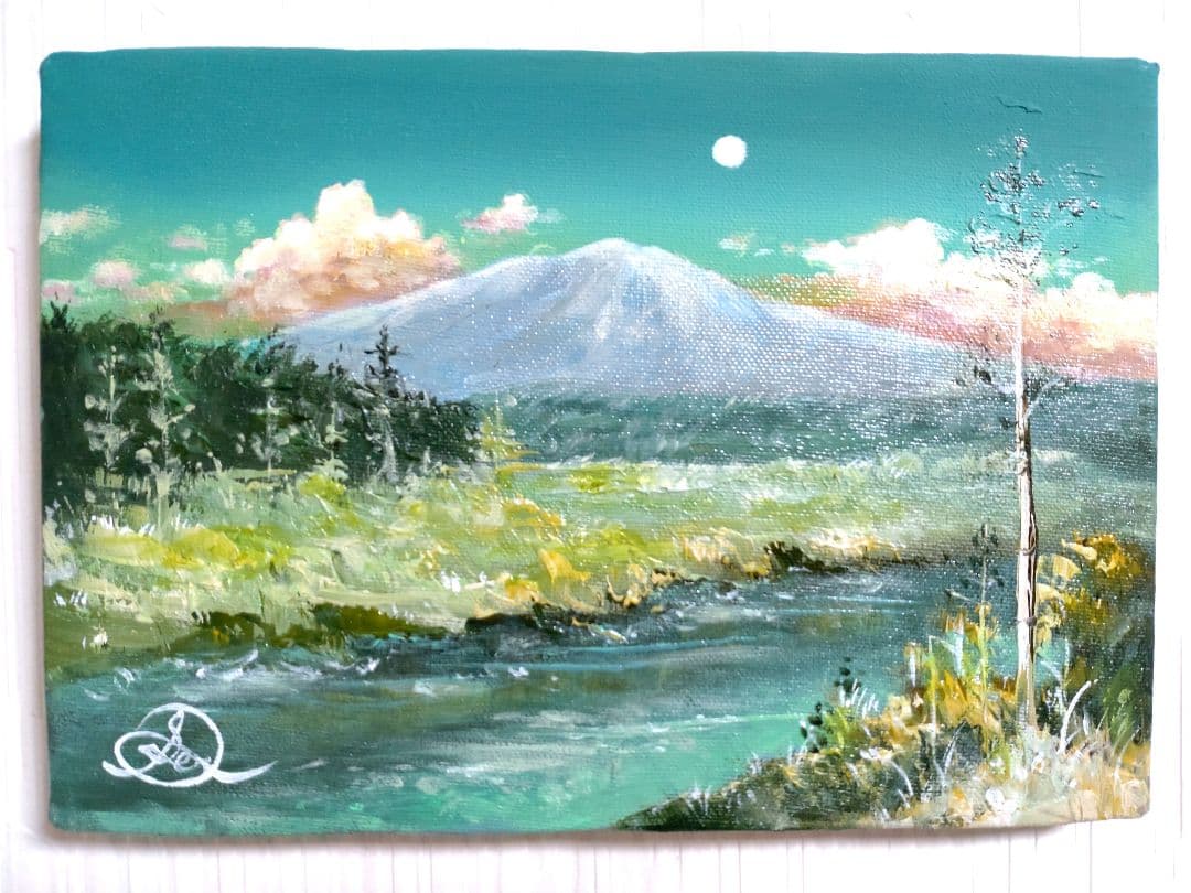 異世界の油絵【黄泉川】1点物の原画/作者サイン入り◆サムホールサイズ