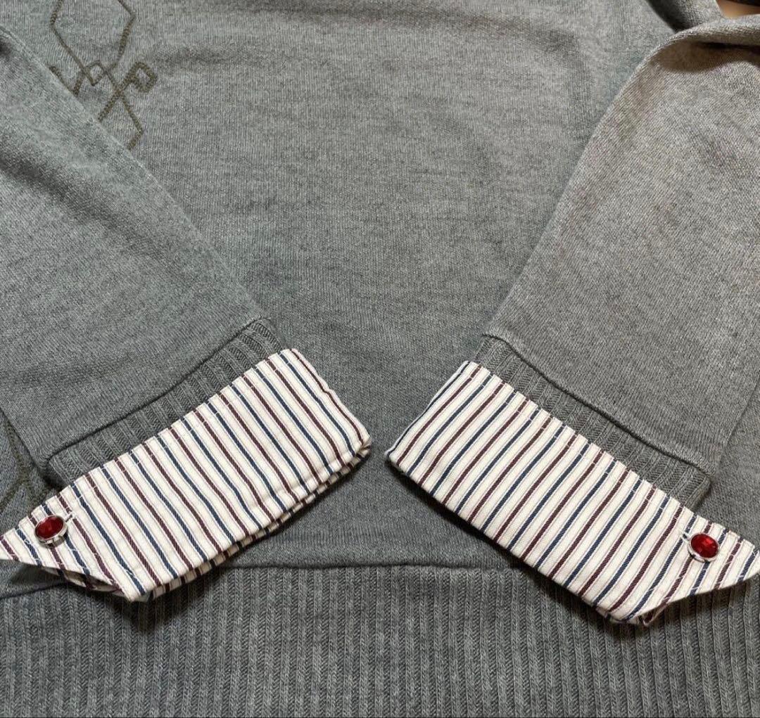 Russeluno ラッセルノ 襟付きVネックセーター L