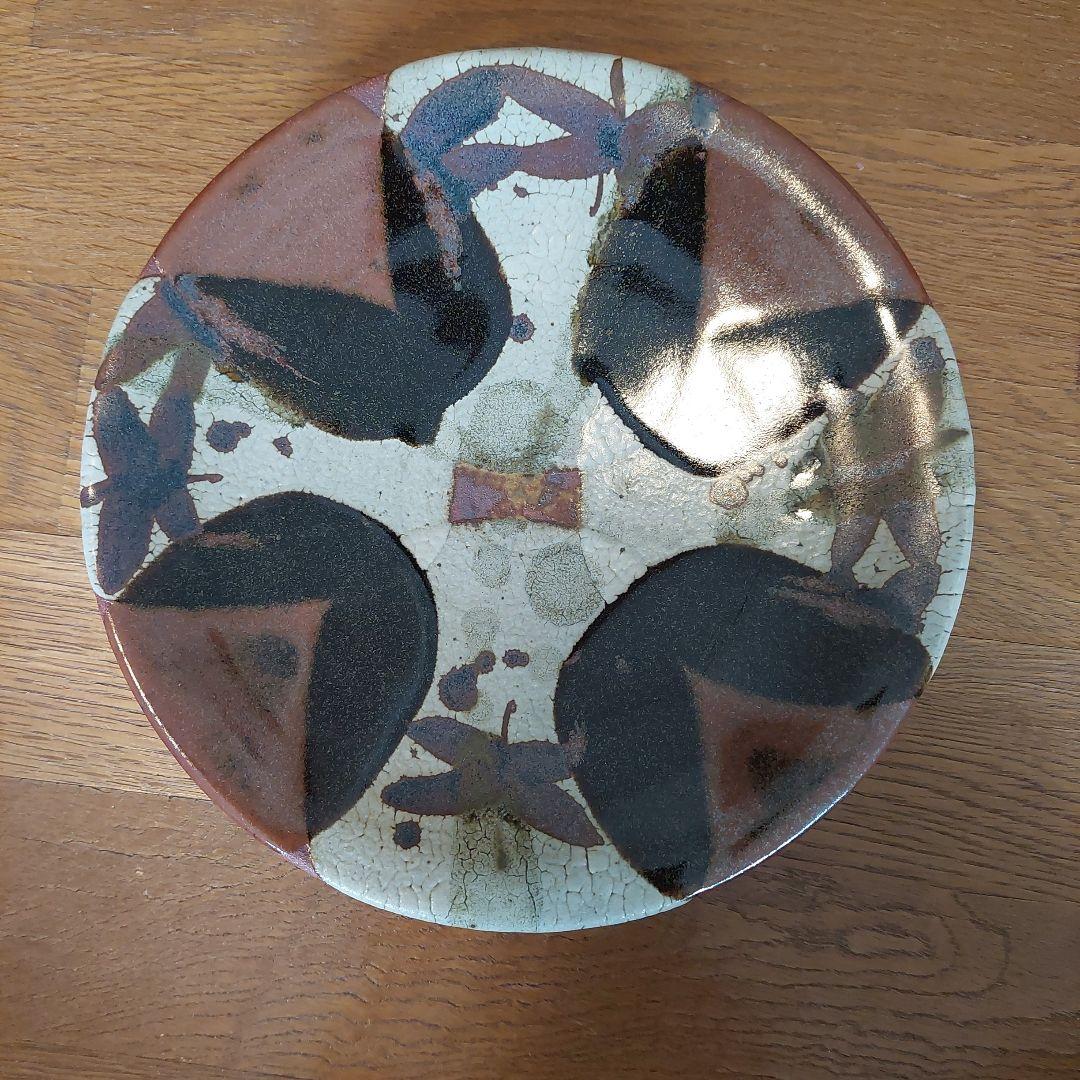 阿部文貴あべふみたか★益子焼丸◎直径約23cm♪おしゃれな高級丸皿