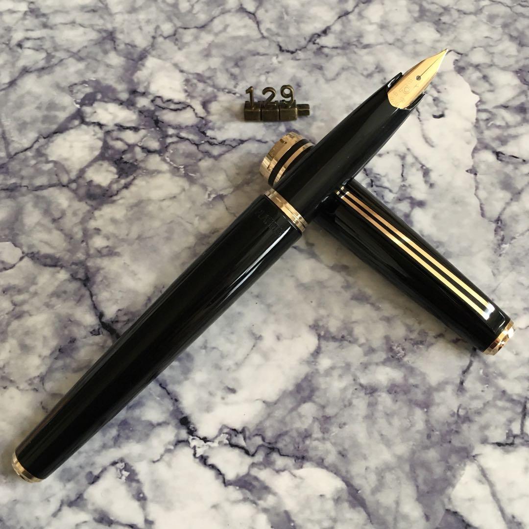 #129 オーバーホール済み 万年筆 PLATINUMプラチナ ロング 18k