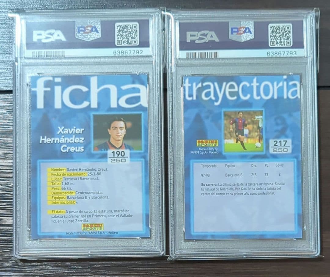 1998 Panini Xavi RC ルーキーカード バルセロナ PSA