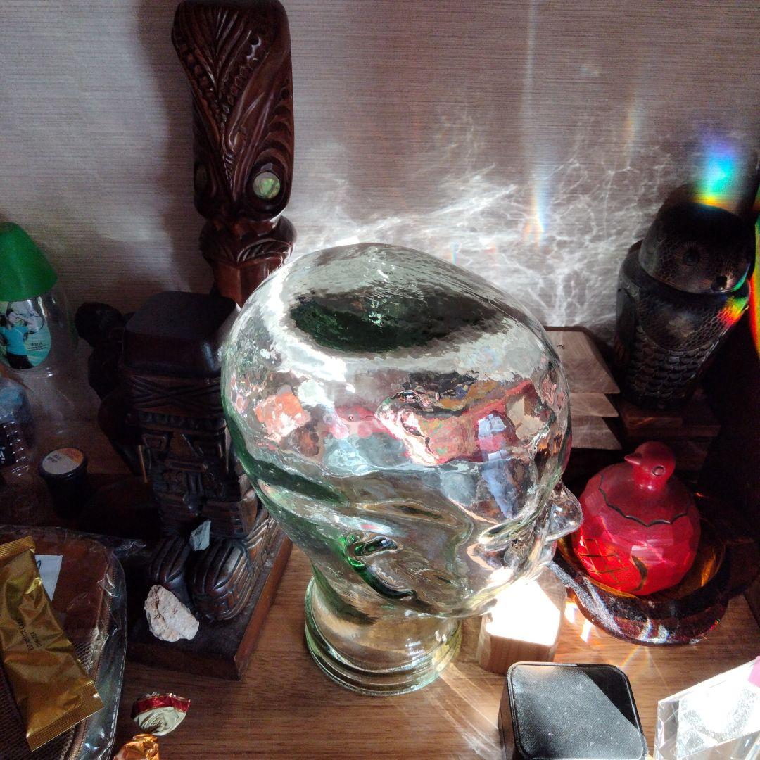 透明ガラス製頭部オブジェ　マネキン　トルソー