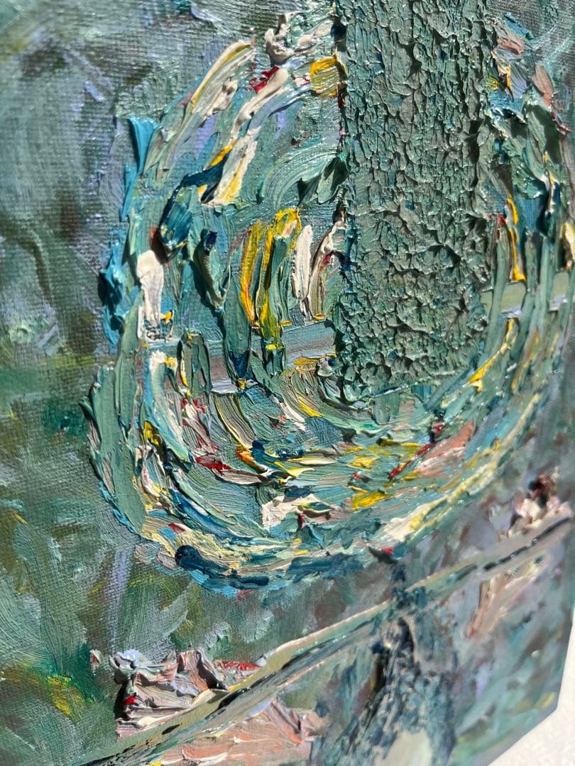 斜みゆく心　油絵　油彩