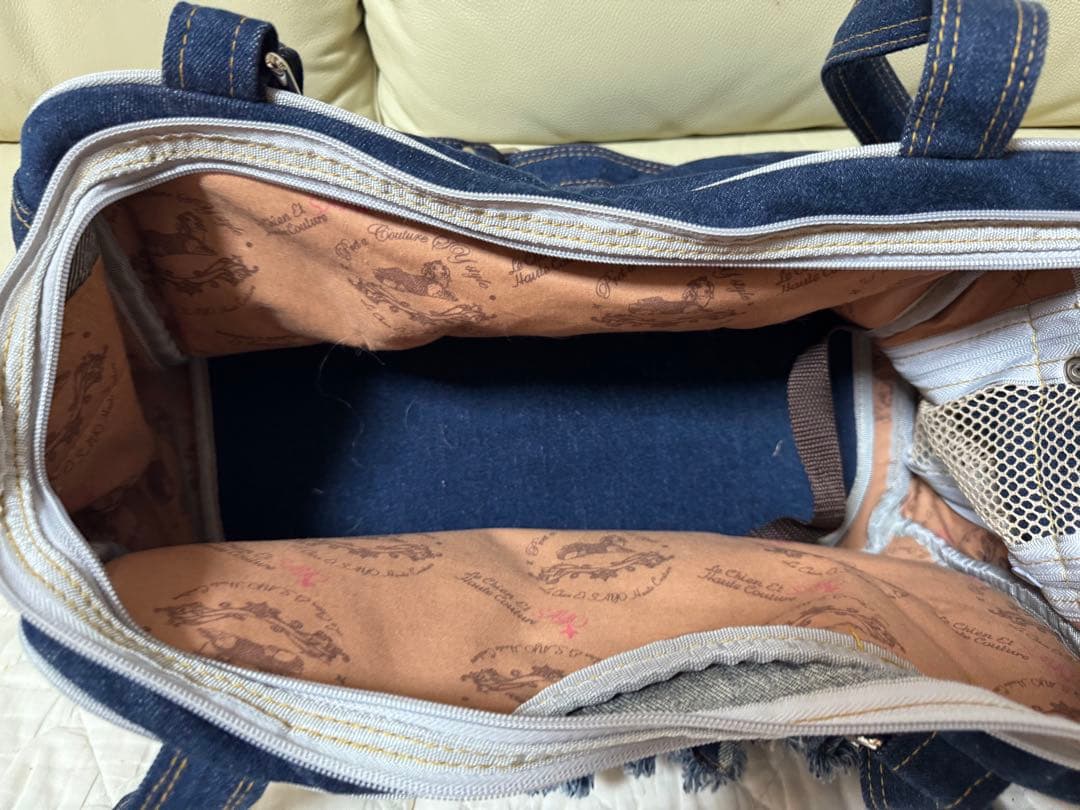 SAYO デニムフリル犬用キャリーバッグ