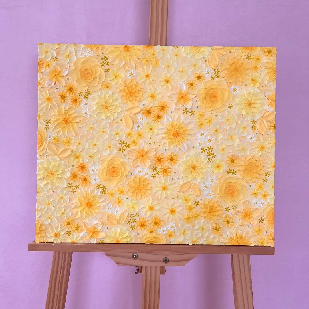 テクスチャーアート フラワーアート ボタニカル インテリア 花絵 花柄