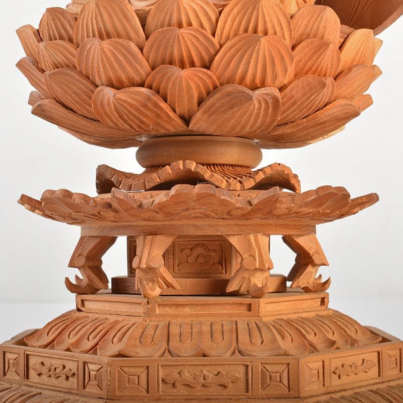 仏教美術　香木　白檀彫刻　阿弥陀如来像　仏像　置物　約504g　D　R6741