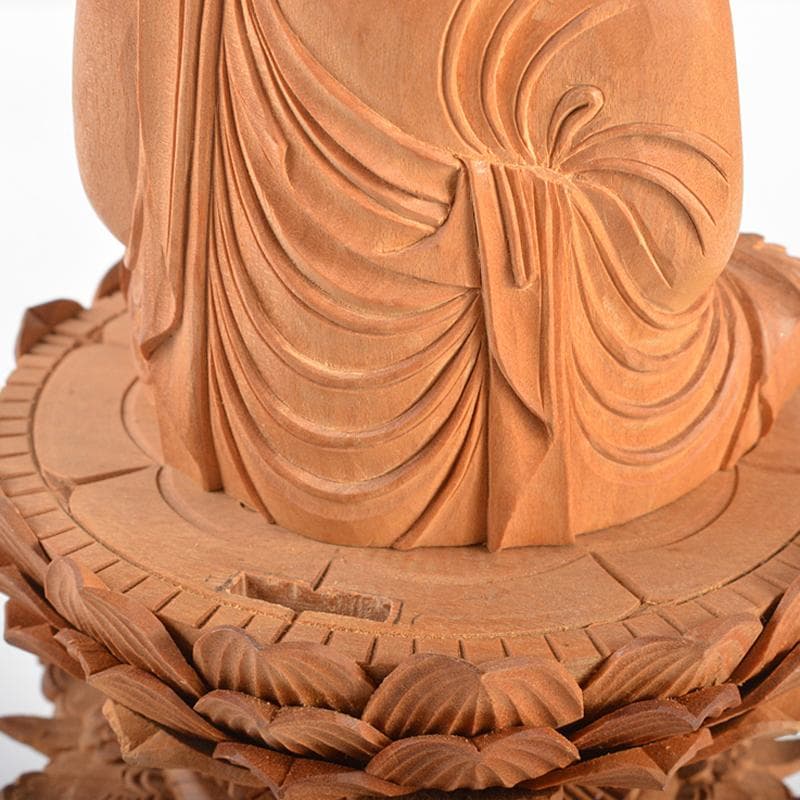 仏教美術　香木　白檀彫刻　阿弥陀如来像　仏像　置物　約504g　D　R6741