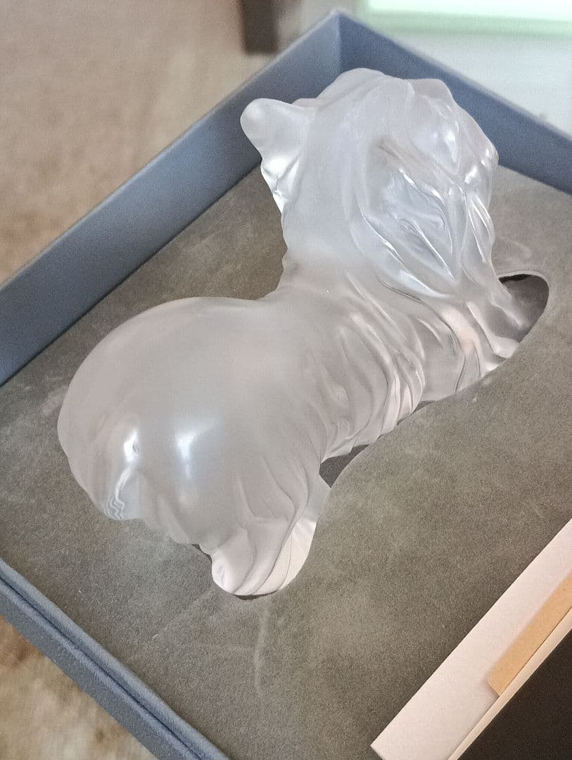 LALIQUE ,ラリック.ヨークシャテリアのクリスタル彫刻,