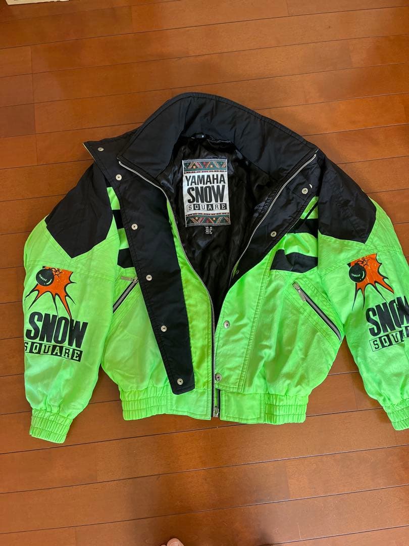 【希少】YAMAHA  SQUARE ジャケット 蛍光グリーン　古着