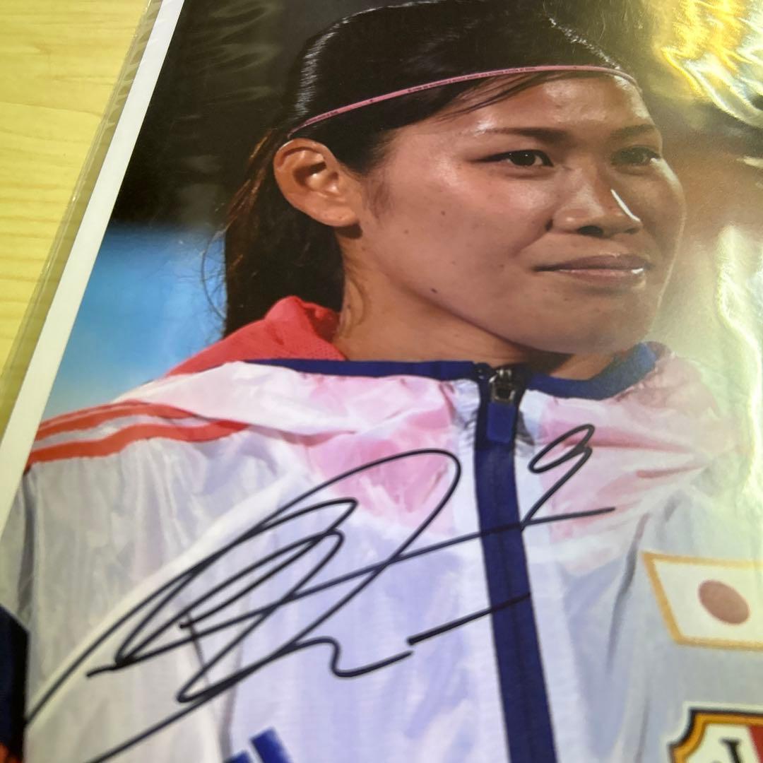なでしこジャパン　日本代表女子サッカー　川澄　奈穂美 直筆サイン入りフォト