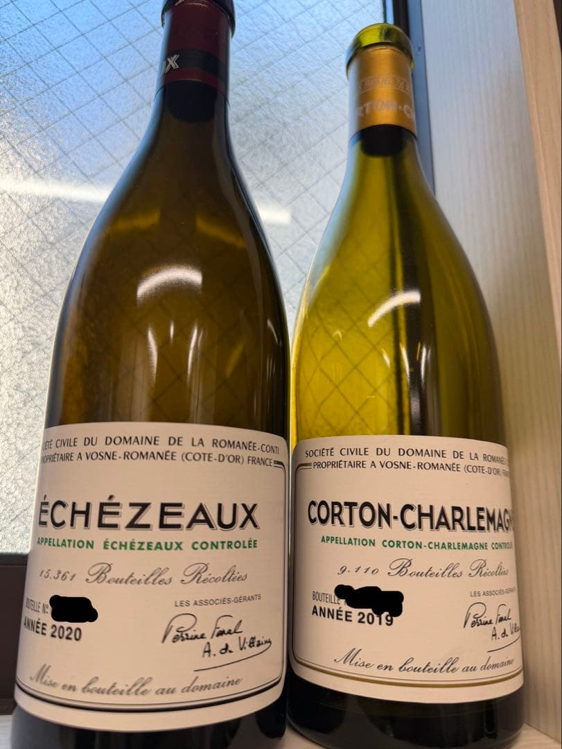 DRC エシェゾー2020 コルトンシャルルマーニュ2019 空き瓶2本セット